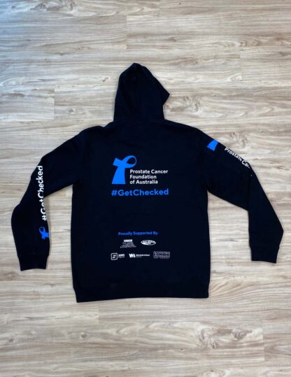 prostate awareness black hoodie back